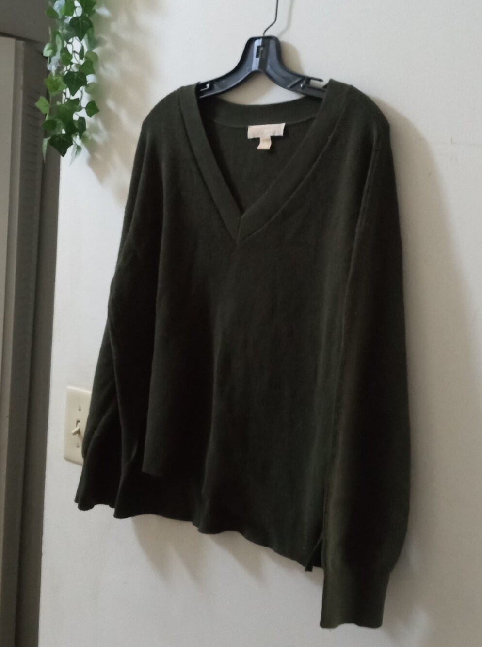 Michael Kors Olive Green V-Neck Sweater